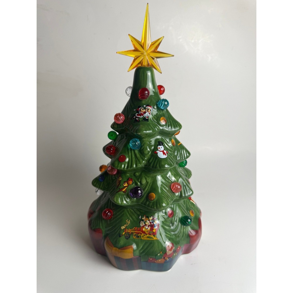 Disney Ceramic Light Up Christmas Tree Castle‎ Mickey & Friends 11"  Retro